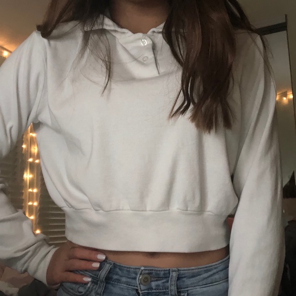 Brandy Melville Tops - White brandy Melville collared top!